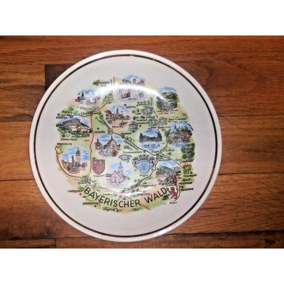 BAVARIAN FOREST PWB Germany Bayerischer Plate 7.25" Vintage Ceramic gold trim - Picture 6 of 6